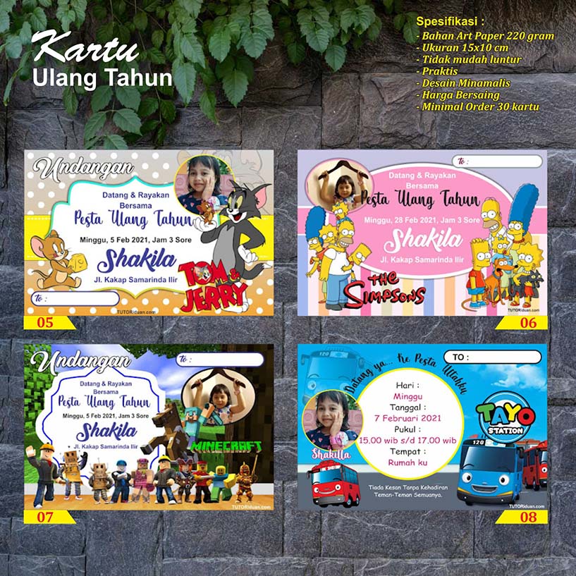 Jual Undangan Ulang Tahun Happy Birthday Undangan Ulang Tahun Anak
