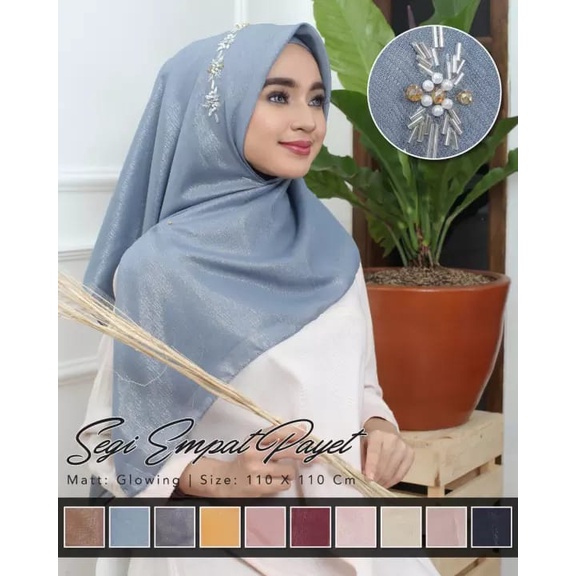 JILBAB SEGI EMPAT SHINAR PAYET MUTIARA / KERUDUNG PESTA SHINAR PAYET MUTIARA TERMURAH-2
