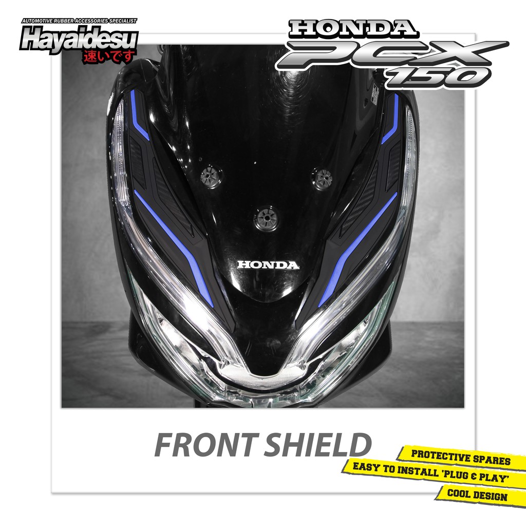 

Hayaidesu Front Shield Protector Cover Honda PCX Aksesoris Decal Variasi Carbon Pelindung Tameng PCX