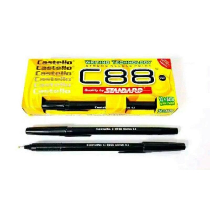 

BOLPEN C88 POLPEN MURAH PEN CASTELLO HITAM 12+1