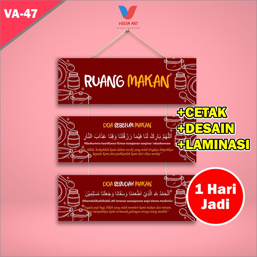 Pajangan Walldecor Hiasan Dinding Gantung Dekorasi Shabby Chic Doa Sebelum Makan Sesudah Ruang Dapur Dekorasi Ruangan Dapur Rumah Lucu Merah Aesthetic Estetik Murah Custom Tulisan Pentunjuk Ruangan