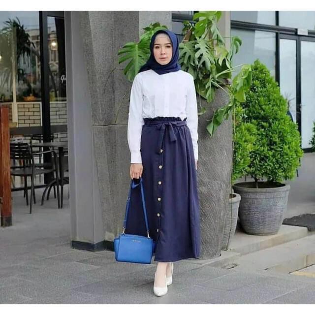 CUCI GUDANG!! OLIN SKIRT / ROK VINCA PREMIUM/ rok mosscrepe tali OLIN PREMIUM WANITA TERMURAH