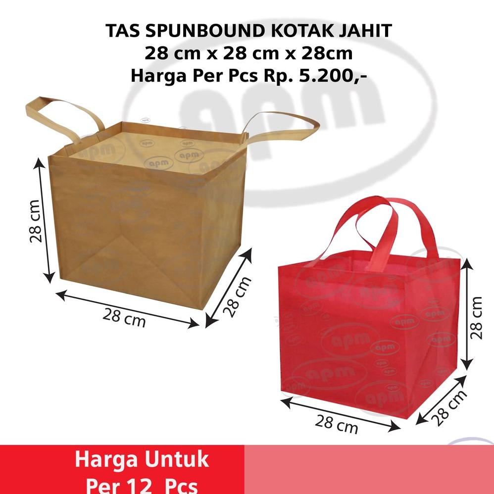 

Tas Spunbond Kotak Ukuran 28Cm X 28Cm X 28Cm (Tas Jahit)