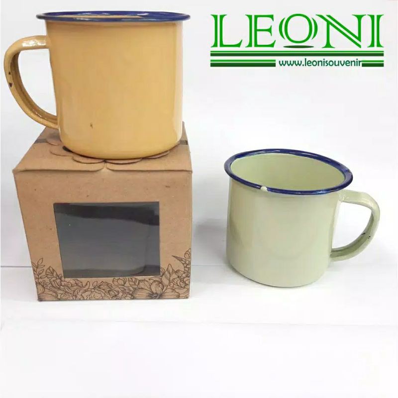 Gelas Cangkir Enamel + Box Souvenir