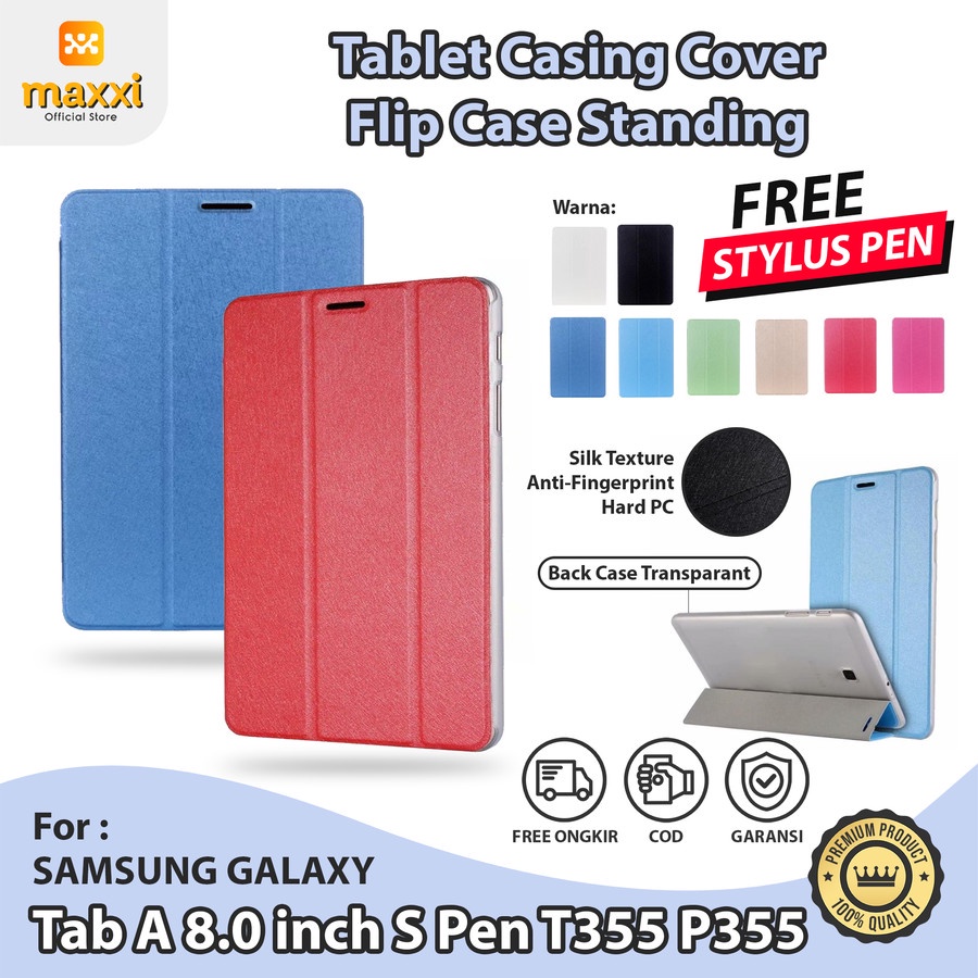 Samsung Tab A 8 8.0 inch S Pen T355 P355 Casing Tablet Flip Case Stand Cover Standing Pelindung Sarung