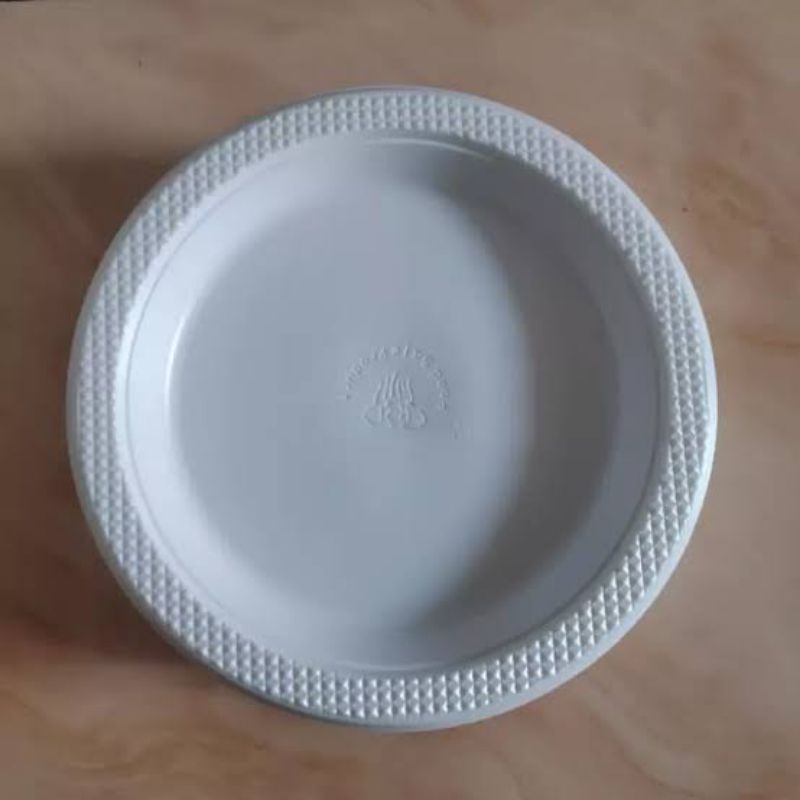 Piring plastik P7 | piring plastik putih susu | piring makan