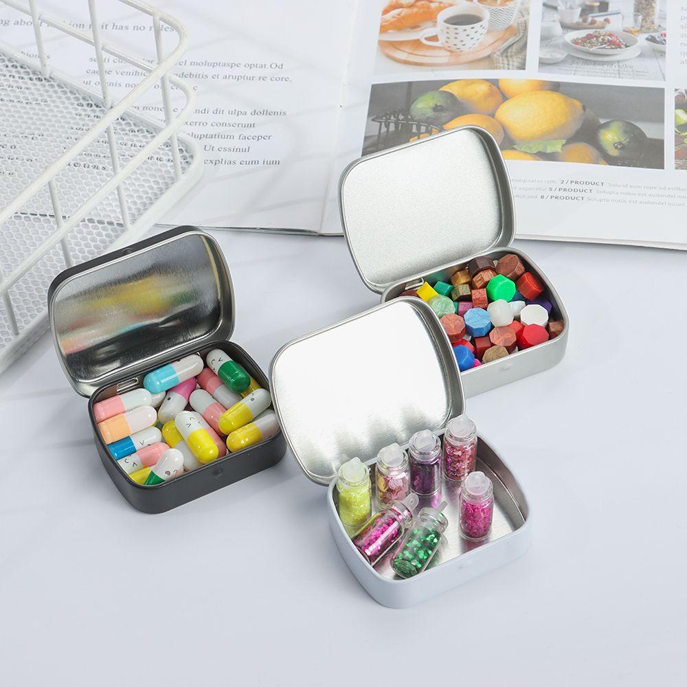Solighter Flip Kotak Besi Rectangular U Disk Terima Wadah Jewelry Collect Storage Kit