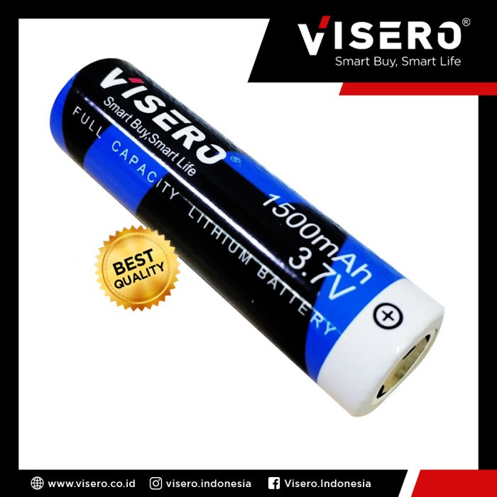 Baterai/Battery Lithium 18650 Full Kapasitas 3.7V 1500Mah Visero