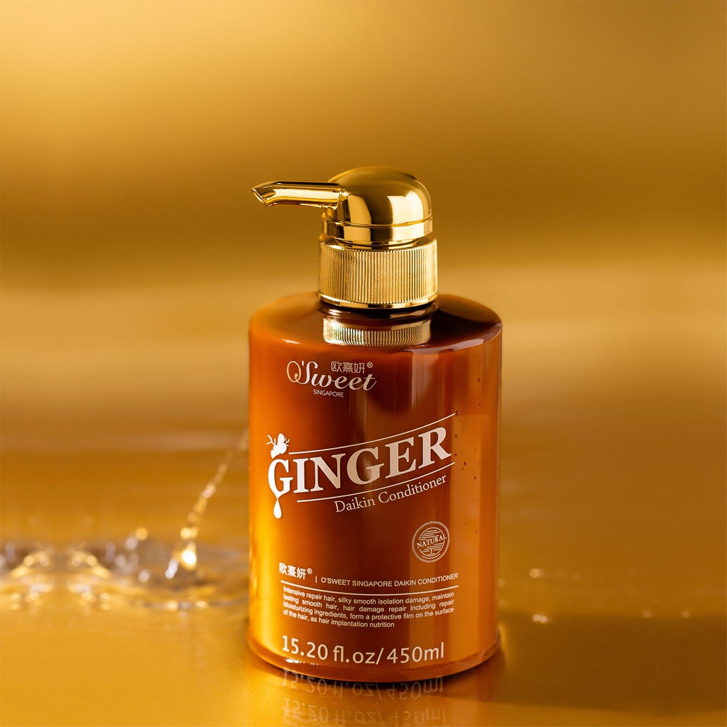 OSWEET Ginger Shampoo Daikin Conditioner - Perawatan Rambut Rusak Rontok Patah Frizzy Kulit Kepala Berminyak