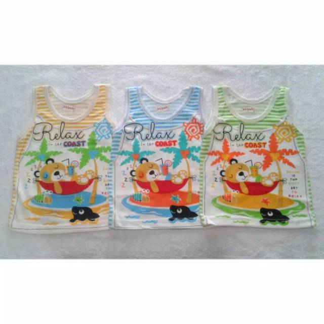 Singlet katun anak size S grosir (12pcs) / SG-S