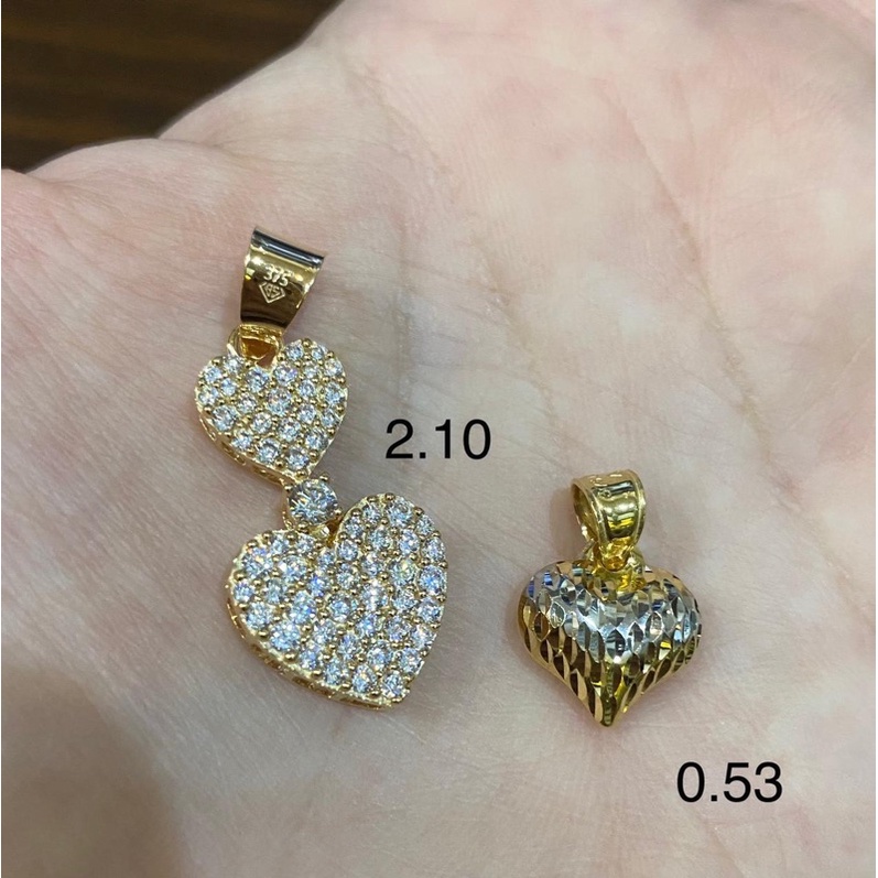 Liontin love emas asli kadar 375 8karat