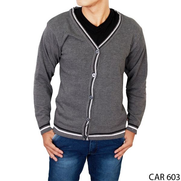 Cardigan Pria Distro Rajut Abu – CAR 603