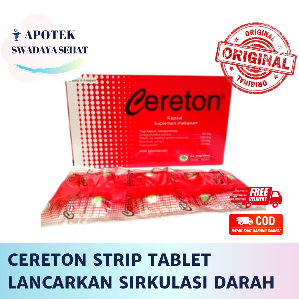 CERETON Strip Tablet - Suplemen Melancarkan Sirkulasi Darah Meningkatkan Menyehatkan Fungsi Otak