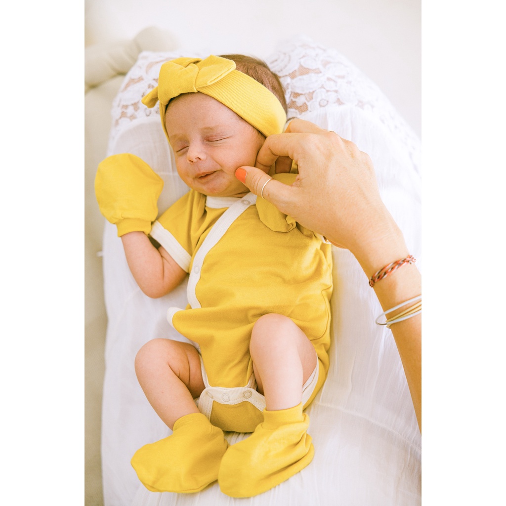 Bohopanna Short Kimono Combine Blush Teca Rosewood/Bohobaby Baju Bodysuit Jumper Pendek Anak Bayi Premature-4