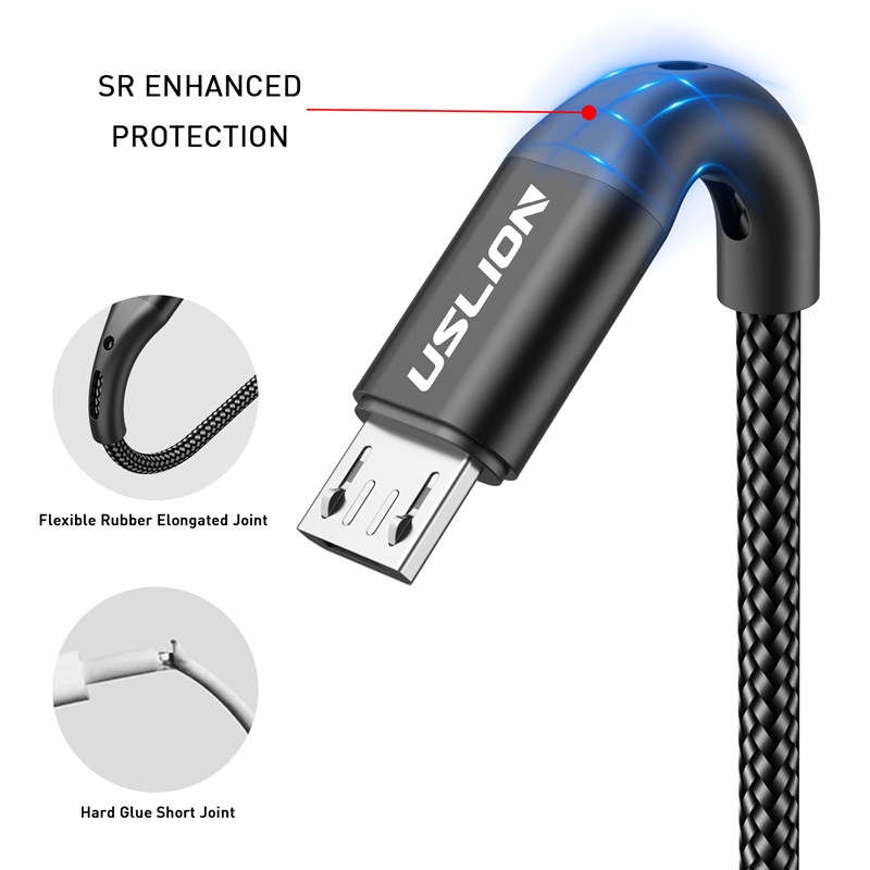 SAMSUNG Uslion Kabel Data / Charger Micro USB Fast Charging 3A Panjang 2m Untuk Xiaomi Redmi S7