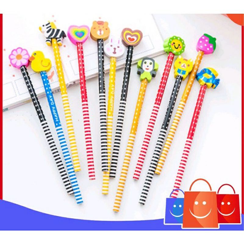 

pencil penghapus karakter lucu