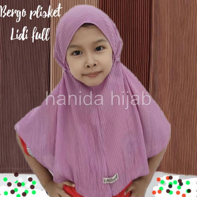 Bergo Plisket Anak 3-10th Bergo Maryam Plisket Anak Kerudung Instan Anak Plisket