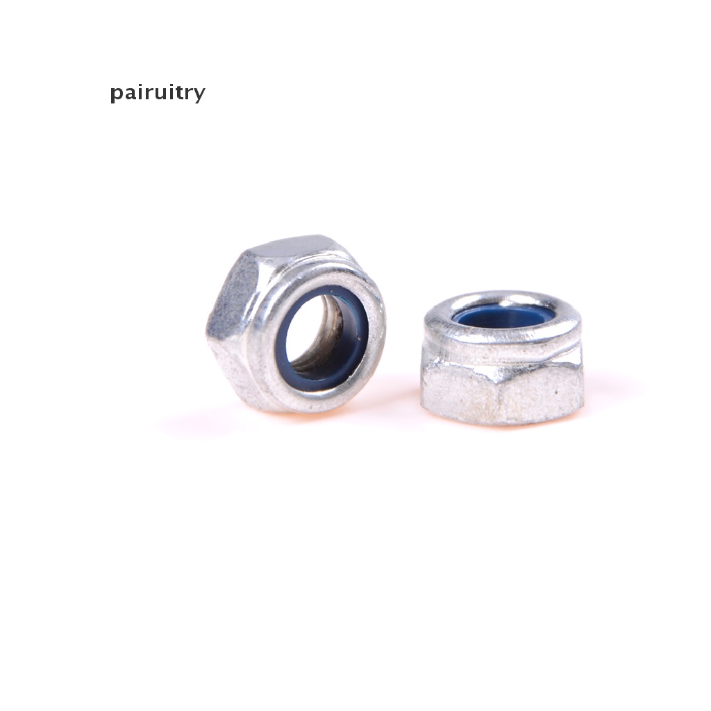 Prt 50Pcs DIN985 M3 M4 M5 M6 Galvanized Self-locking Nut PRT Bahan Nilon