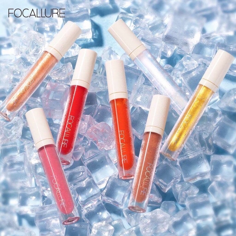 (FREE Eyeshadow) FOCALLURE Lip Gloss Pelembab Shimmer Berkilau FA153