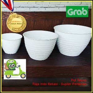 ORI BJP POT TAWON 21 CM / POT KW MADU 25 PUTIH TAWON POT 22 PLASTIK 21CM VAS POT BUNGA TAWON OK