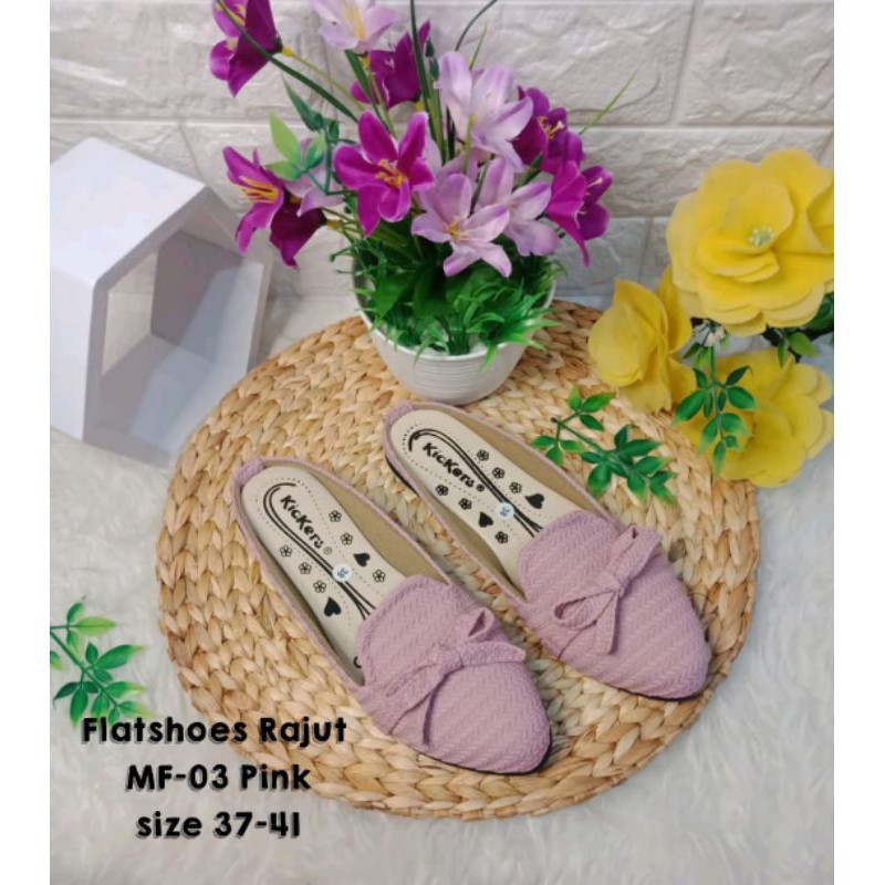 flatshoes wanita rajut semi import/sepatu wanita slip on/sepatu selop/R 08 non selempang