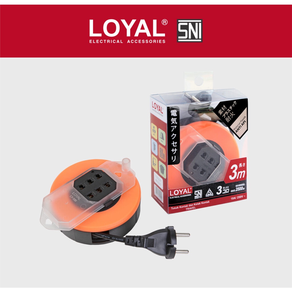 LY-150 / Loyal Kabel Box Travel / Kabel Box Travel Loyal LY150 / Sambungan Kabel / Sambungan Kabel Roll / Kabel Roll / Kabel Roll Travel / Kabel Roll Mini / Extension Colokan Listrik / Colokan Listrik Roll / Extension Kabel Listrik / Kabel Roll Extension