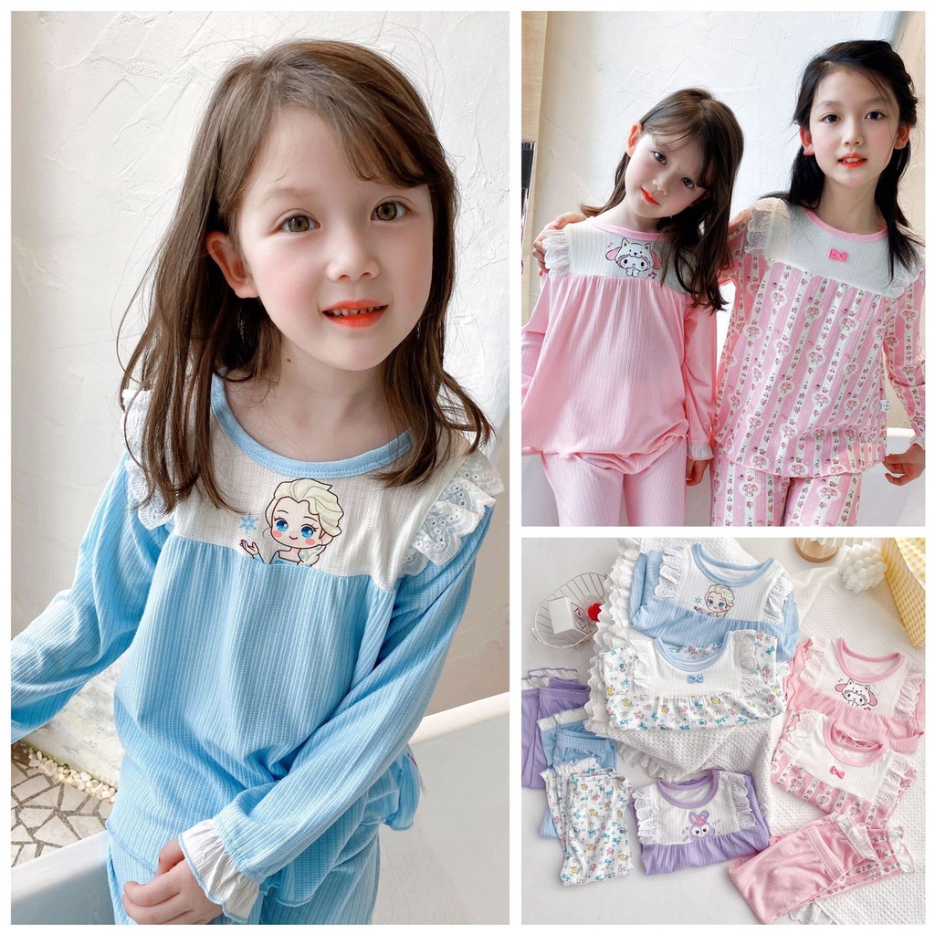 Baju tidur anak perempuan / baju tidur anak celana panjang / piyama anak perempuan / piyama anak cew