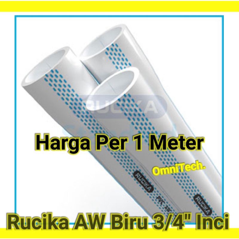 Jual Pipa Air Paralon Pvc Aw Biru Rucika Inci Potongan Meter