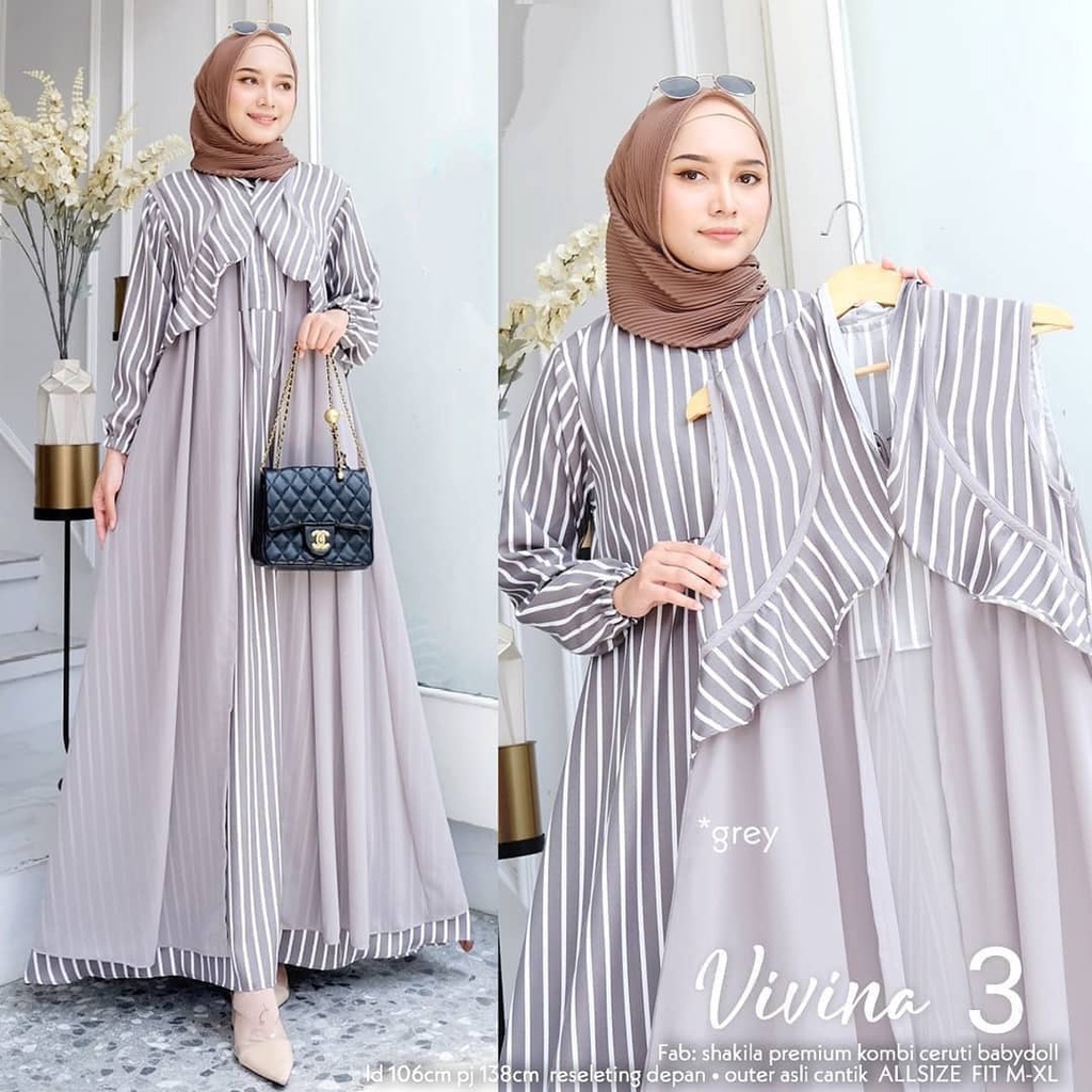 Lanara Dress Wanita Muslim Gamis Perempuan Muslimah Gamus Syarii Murah Games Dres Panjang Terbaru Vi