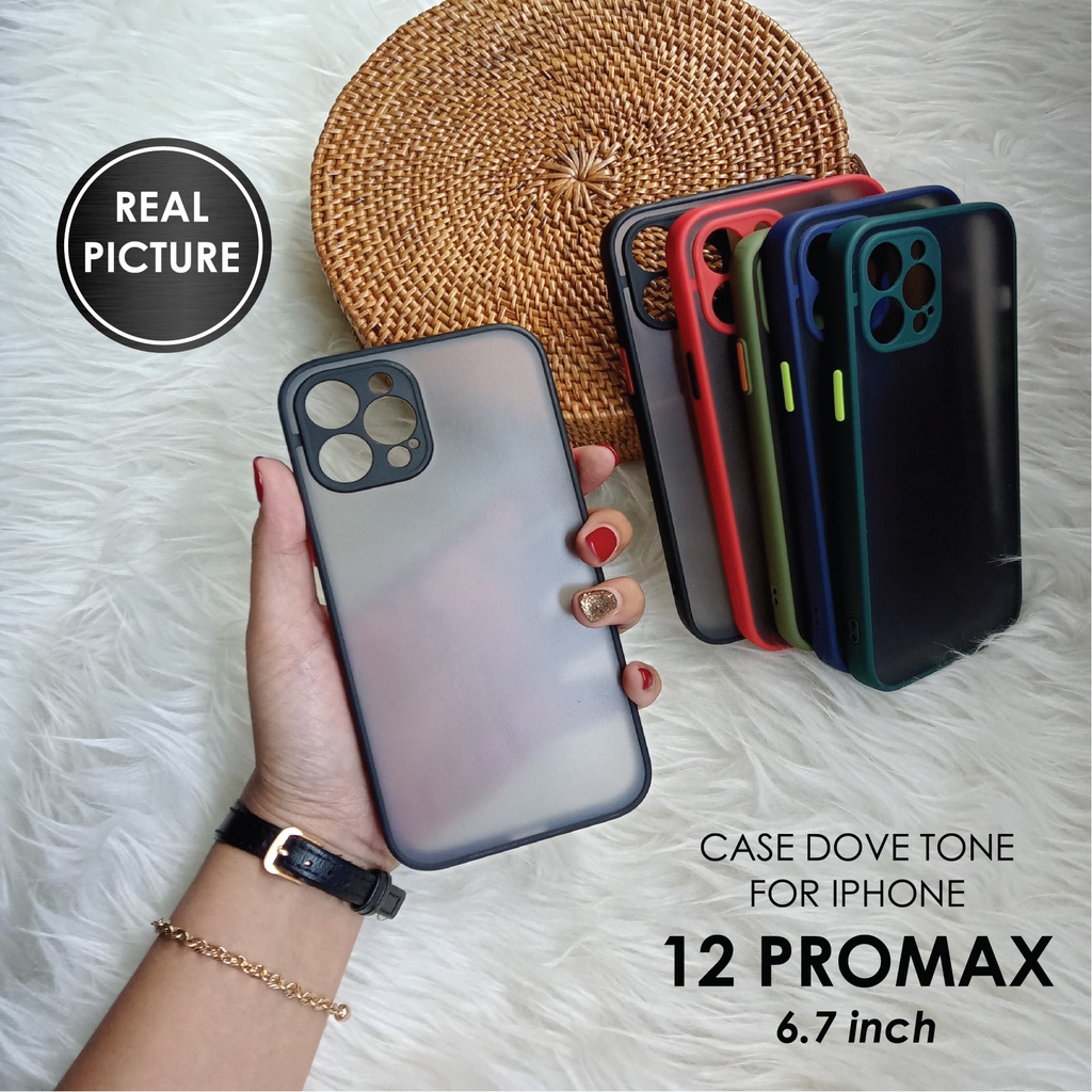 CASE HP IPHONE 12 PRO MAX SOFTCASE DOVE MATTE PLUS PELINDUNG CAMERA