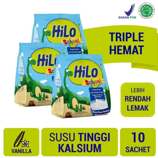

BAYAR COD Triple Pack: HiLo School Vanillla Gusset 10 Sch - Susu Tinggi Kalsium