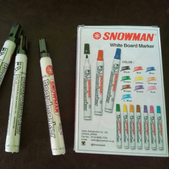 

Spidol white board snowman warna hitam