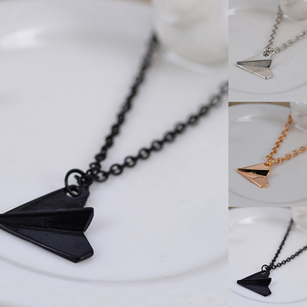 Hu Hu Hu Hu Hu Alat Bantu Pasang Kacamata♡ Kalung Rantai Liontin Pesawat Kertas Untuk Pria