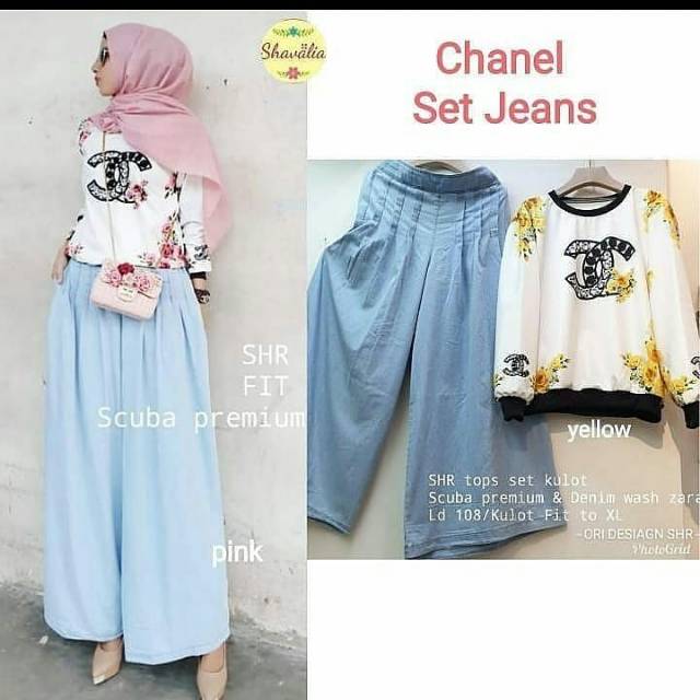 Stelan chanel set rian DRESS MURAH/ DRESS TERKINI /GAMIS MUSLIM/ GROSIR GAMIS DRESS MUSLIM