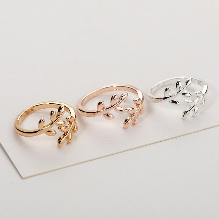 ✅COD Cincin Wanita Cincin Jari Perhiasan Daun Ring