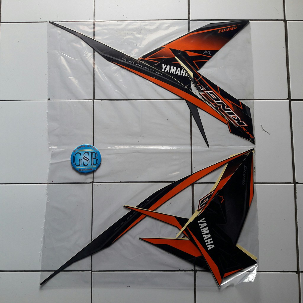 Sticker Striping Motor Yamaha Jupiter Mx King 2019 Hitam Orange