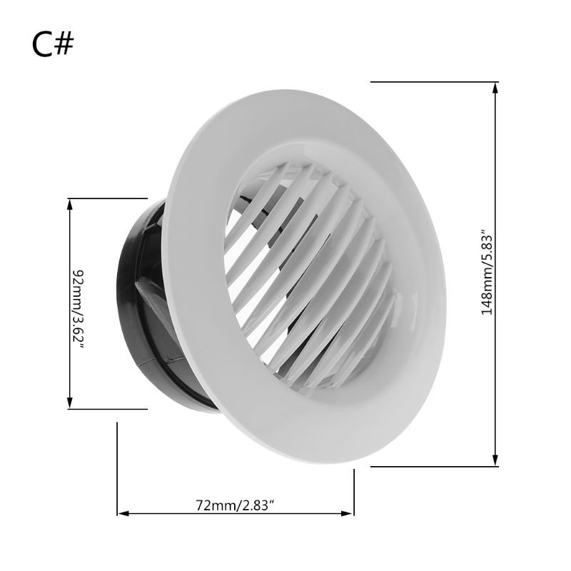 Air Vent Extract Valve Grille Round Diffuser Ducting Ventilation Cover 100mm