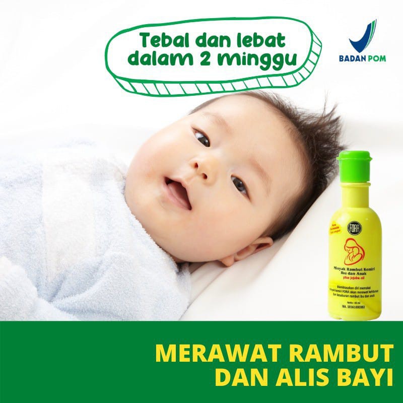 BPOM FORA Minyak Kemiri FORA Penyubur Rambut Bayi