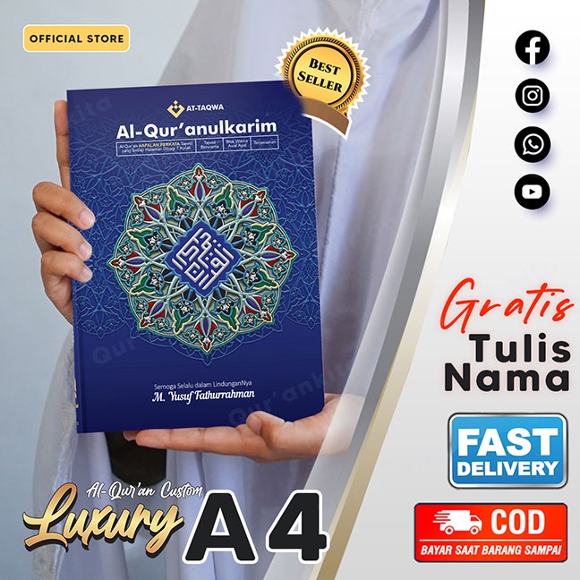 Qur'an Custom Luxury A4 | At-Taqwa | Gratis Tulis Nama