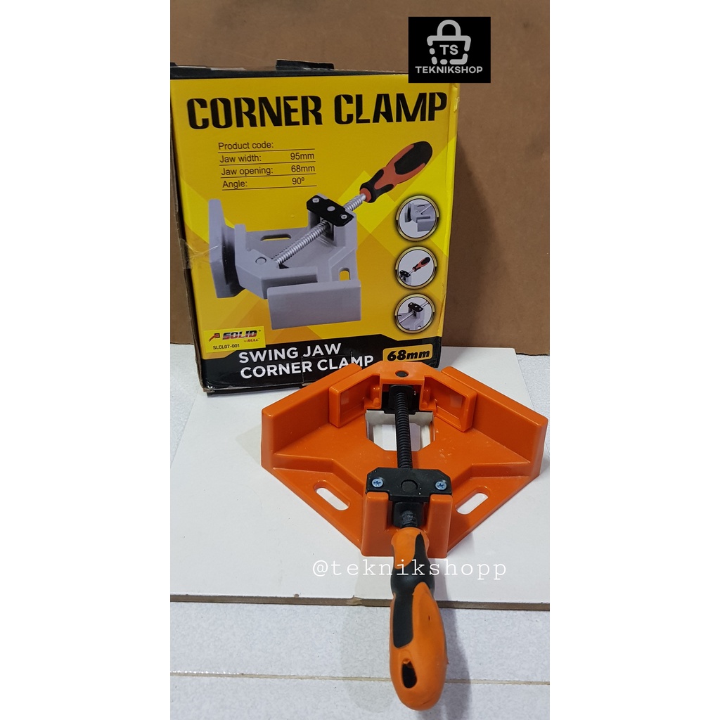 SWING JAW CORNER CLAMP 68MM SOLID / CATOK SUDUT / PENJEPIT SUDUT / KLEM SUDUT SIKU
