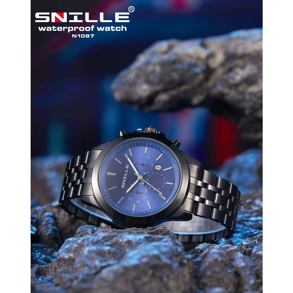 JAM TANGAN PRIA SNILLE WATCH ORIGINAL TYPE N1097/ JAM TANGAN PRIA STAINLESS STELL/ JAM TANGAN PRIA TANGGAL AKTIF