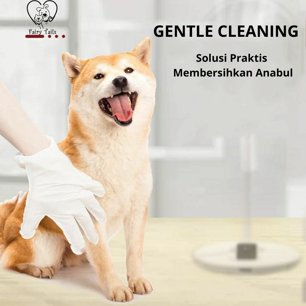 Sarung Tangan Pembersih Spa / Tissue Tisu Basah Untuk Anjing dan Kucing Tanpa Mandi / Pet Spa Cleaning Gloves Grooming Perawatan dan Kebersihan Anabul