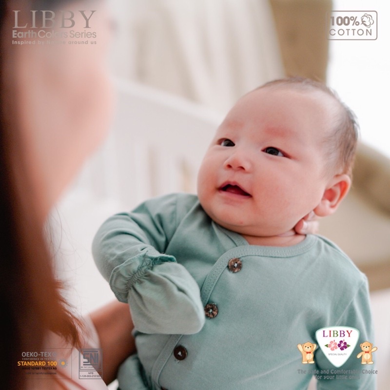 [1 Set] Sarung Tangan dan Kaki Bayi Libby Earth Colors Comfy Set Series