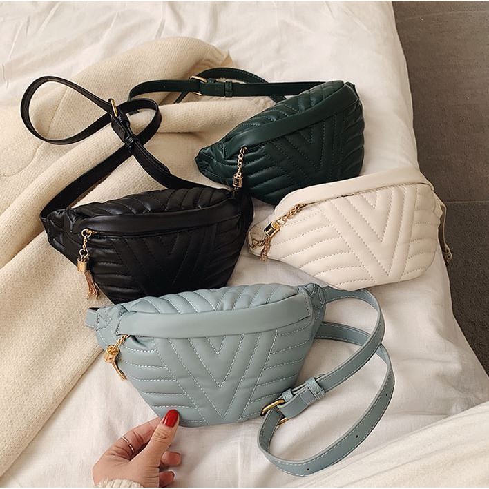BJ1087 - BLACK/BLUE/GREEN/WHITE - TAS SLING BAG WAISTBAG SLEMPANG PINGGANG KECIL TALI PANJANG TAS WANITA FASHION IMPORT TERMURAH TERLARIS TERBARU BAGSTORE JAKARTA TAS BATAM GT1645 JTF4542 CR7134 ELJ087 LT1049