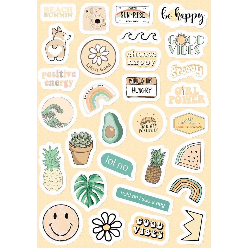 

(Bisa COD) Sticker Pack Tumblr Aesthetic colorful