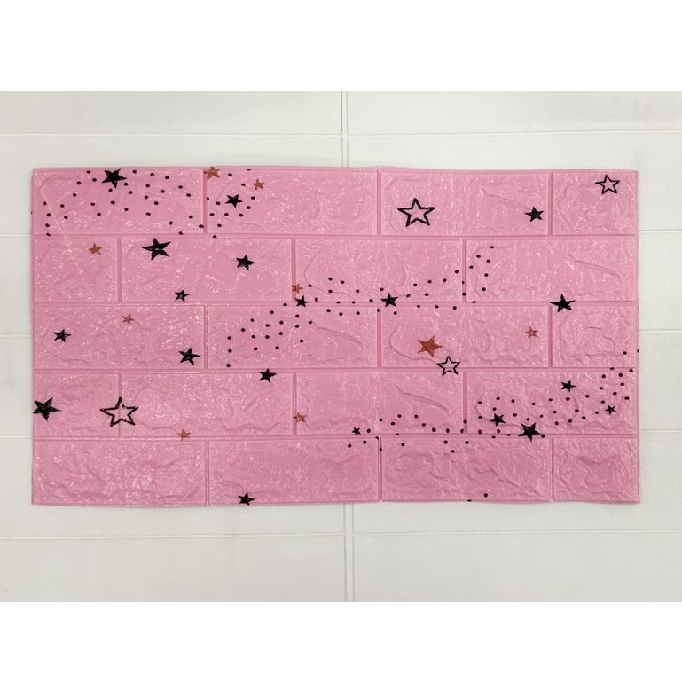 ✧YUKSHOPING✧ Wallpaper Dinding 3d Motif Gambar Wallfoam Dekorasi Kamar Murah R535-BINTANG PINK