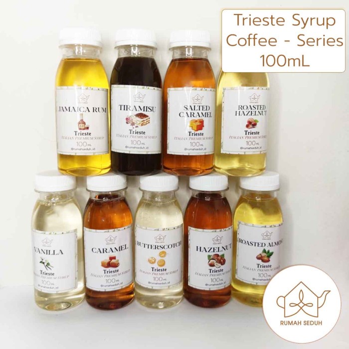 

bf011bb Trieste Syrup Repack 100Ml Coffee S. - Hazelnut Vanila Tiramisu Almond - Butterscotch