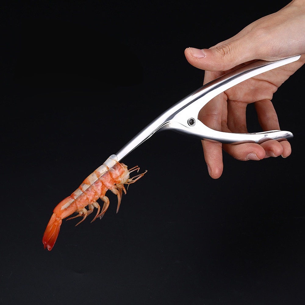 REBUY Practical Prawn Peeler Shrimp Saingace Kitchen Tools Stainless Steel Remover Cooking Deveiner Creative Device Seafood 1PC/Multicolor