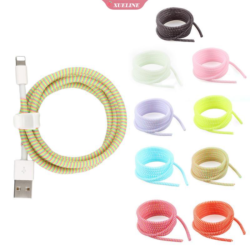 Pelindung Kabel Data / Earphone USB 1.4M Untuk Iphone / Android