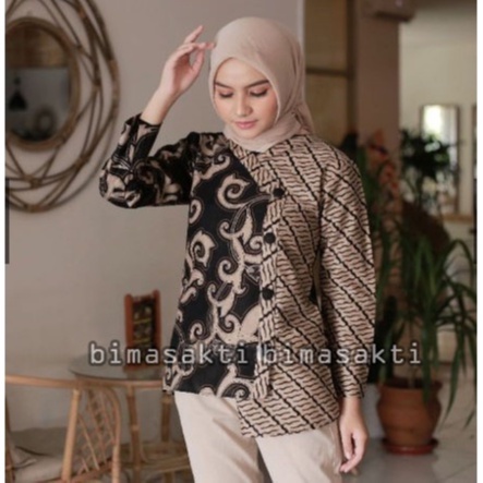 atasan baju batik wanita - blouse batik kantor - batik cewek - kemeja batik wanita - kemeja batik cewek - blouse kantor - bimasakti - bima sakti